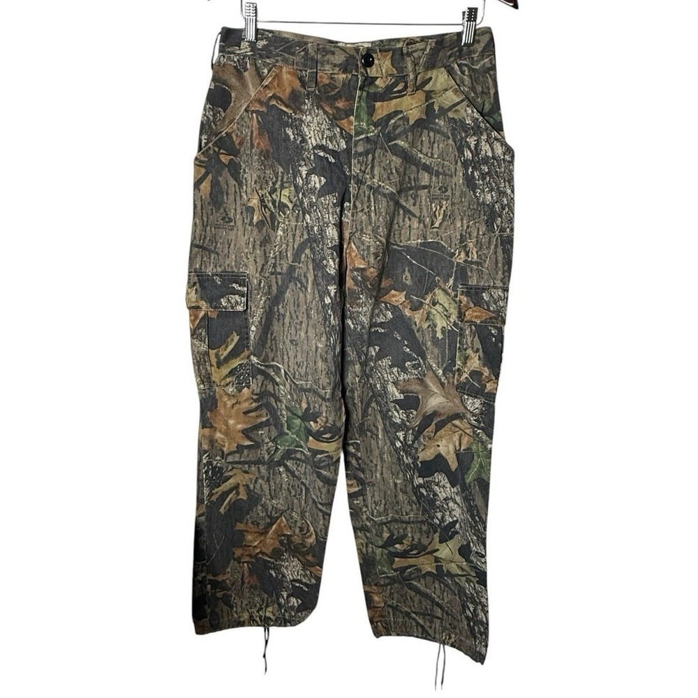 FieldStaff Mossy Oak Camo Hunting Pants Medium  Cargo Outdoors Adjustable 32" W